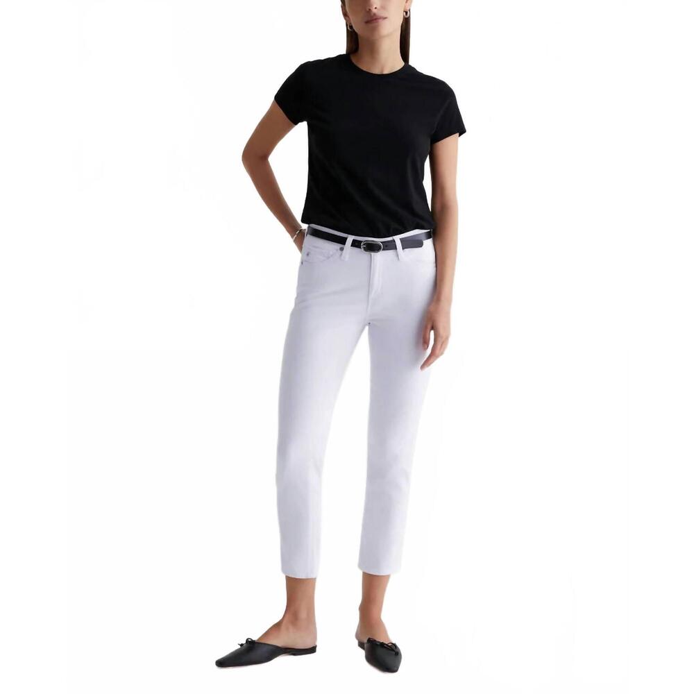 NEW AG JEANS prima cigarette crop jean in pearl white